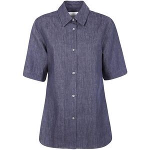 STUDIO NICHOLSON Women's Short Sleeve Button-Up Shirt Women BLUE Shirts